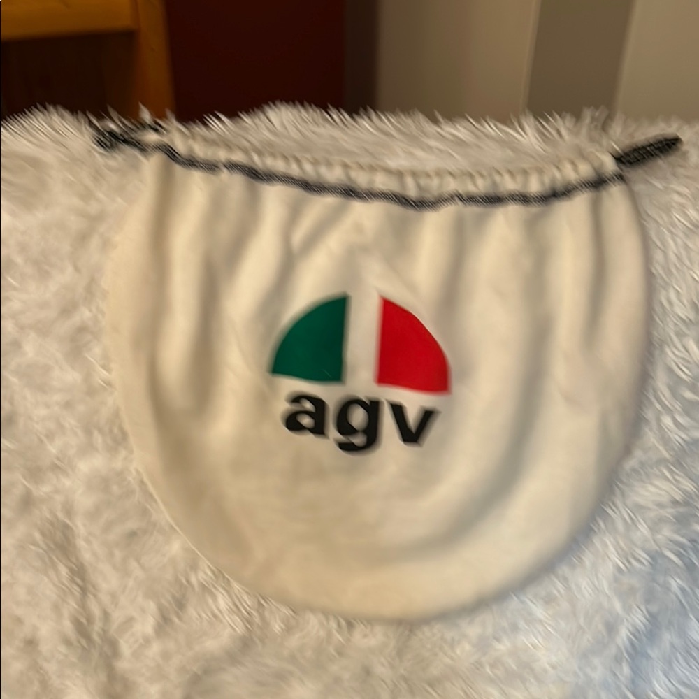 AGV Vintage Helmet White Drawstring Bag